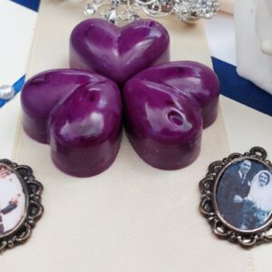 purple heart wedding favours