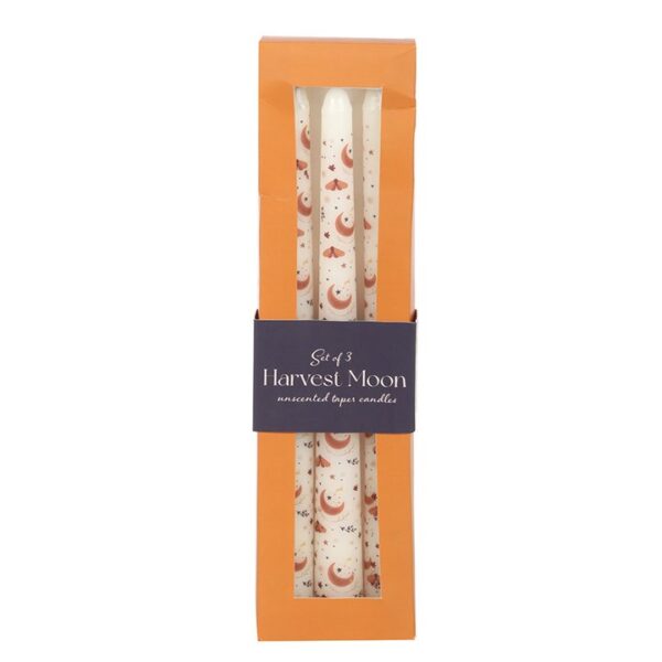 Set of 3 Harvest Moon Taper Candles - Image 2