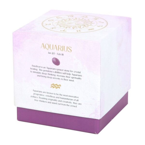 Aquarius Bergamot & Mandarin Gemstone Zodiac Candle - Image 5