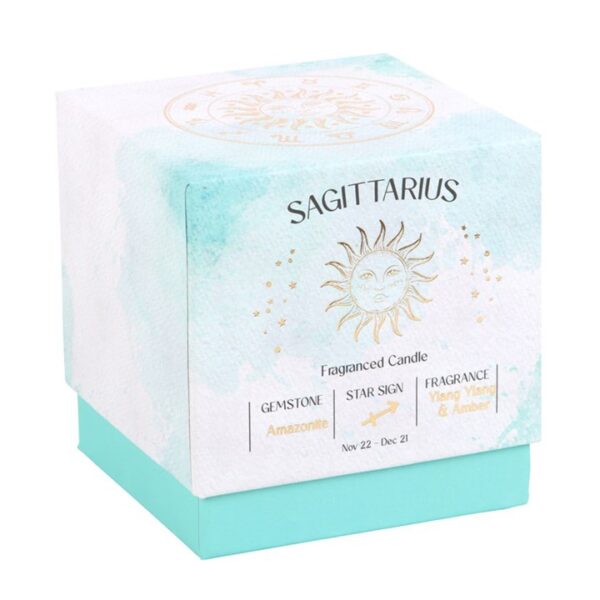 Sagittarius Ylang Ylang & Amber Gemstone Zodiac Candle - Image 5
