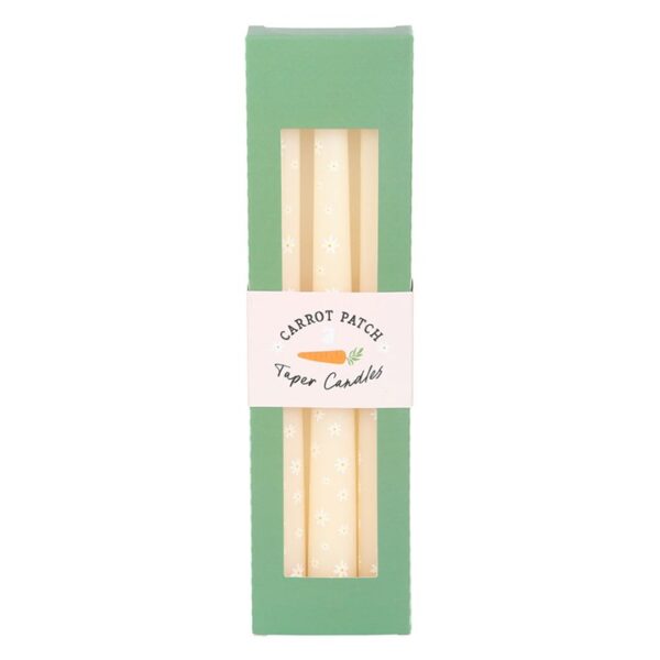 Set of 3 Carrot Patch Daisy Taper Candles - Image 2