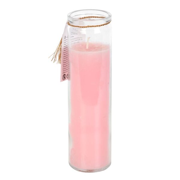 Mystic Rose Tube Candle with Rose Quartz Crystals - Image 3