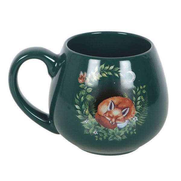 Green Sleeping Fox Rounded Mug - Image 2