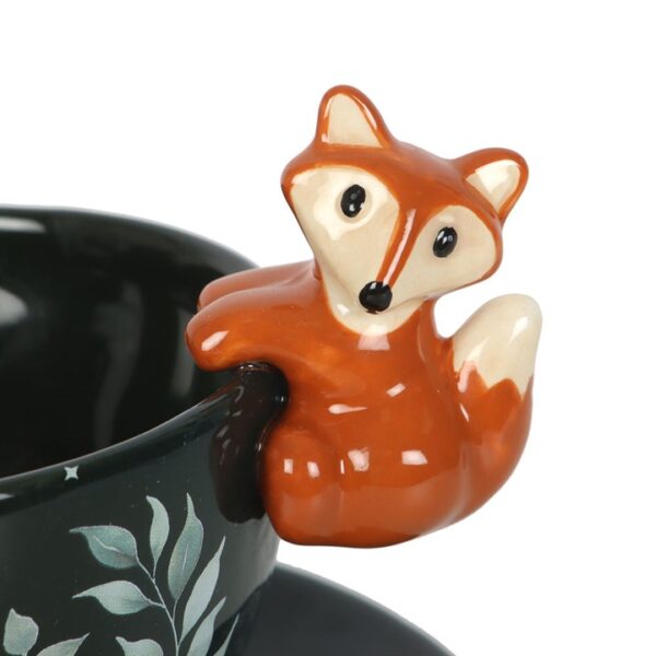 Green Forest Teacup with Fox - Image 3