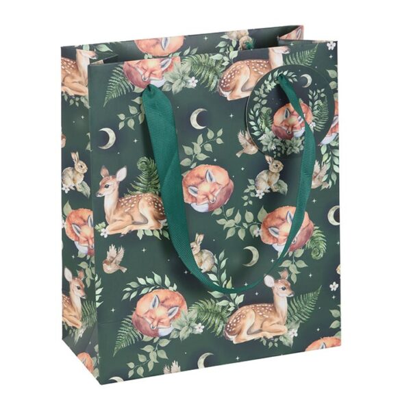 23cm Fawn and Friends Forest Print Gift Bag - Image 2