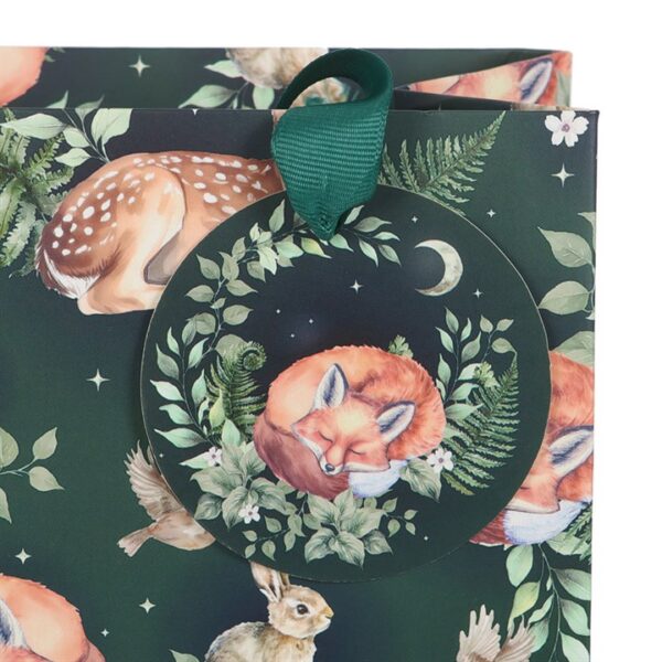 23cm Fawn and Friends Forest Print Gift Bag - Image 3
