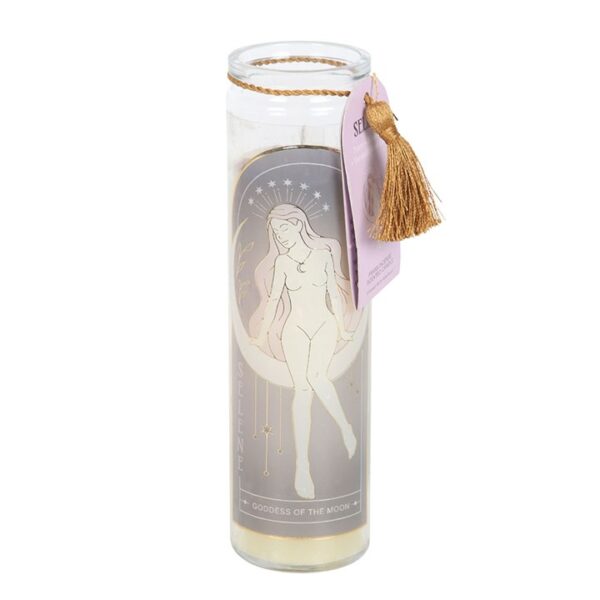Selene Goddess Tube Candle with Amethyst Crystals - Image 2
