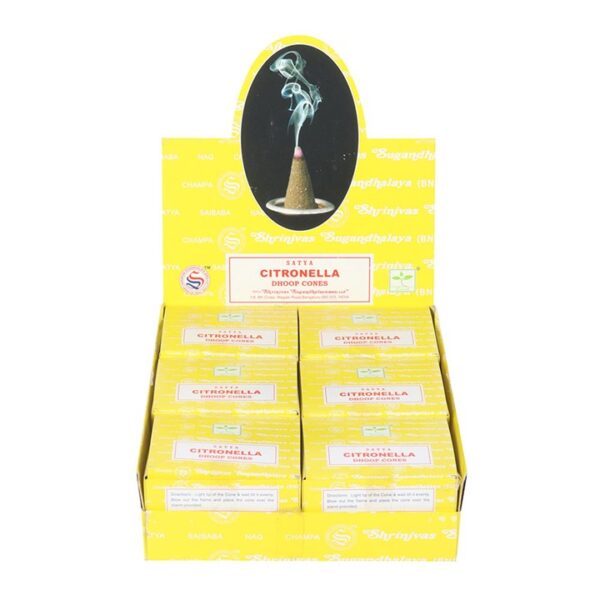12 Packs of Citronella Dhoop Incense Cones by Satya