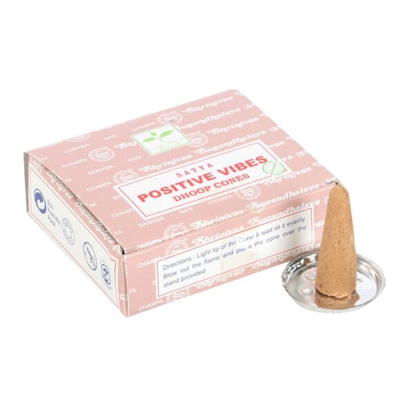 12 Packs of Positive Vibes Dhoop Incense Cones by Satya - Image 2