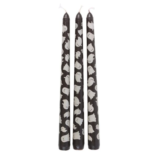 Set of 3 Ghost Print Taper Candles - Image 3