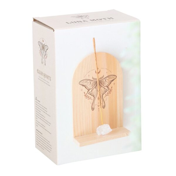 Natural Luna Moth Wooden Incense Holder Shelf - Image 5