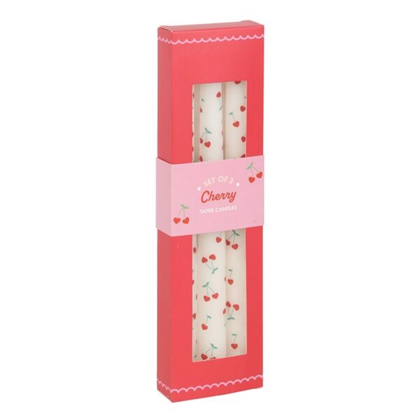 Set of 3 Heart Cherry Taper Candles - Image 4
