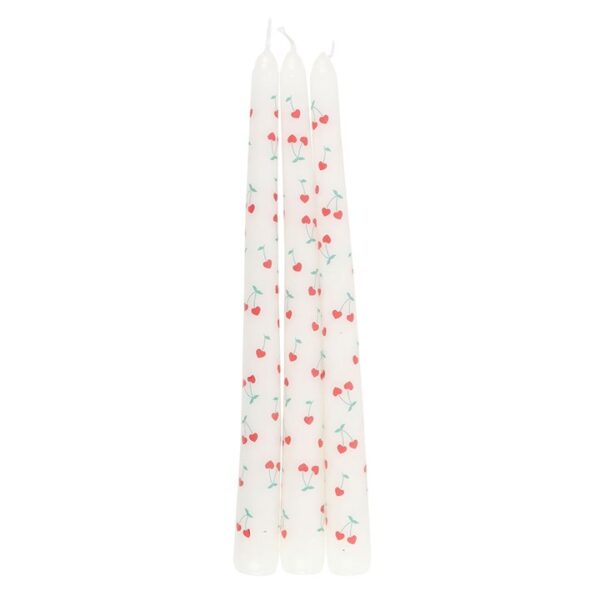 Set of 3 Heart Cherry Taper Candles - Image 5