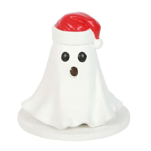 Ghost with Santa Hat Incense Cone Holder - Image 2