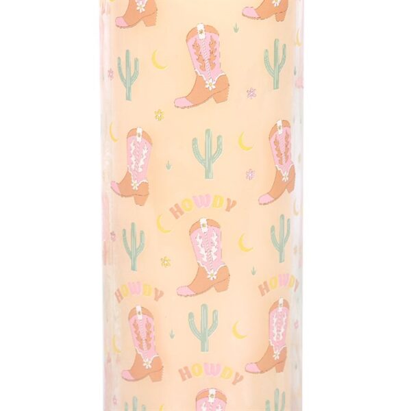 Howdy Cowboy Boot Print Floral Tube Candle - Image 4