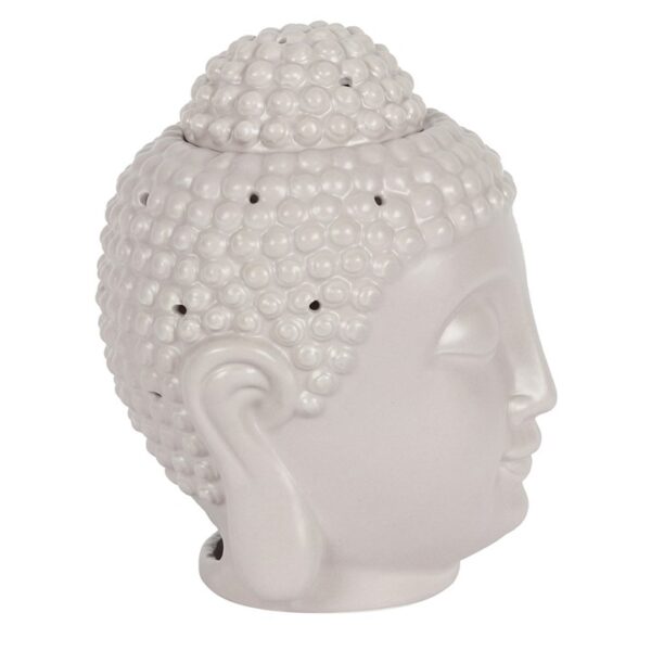 Large Grey Buddha Head Oil Burner and Wax Warmer - Image 3