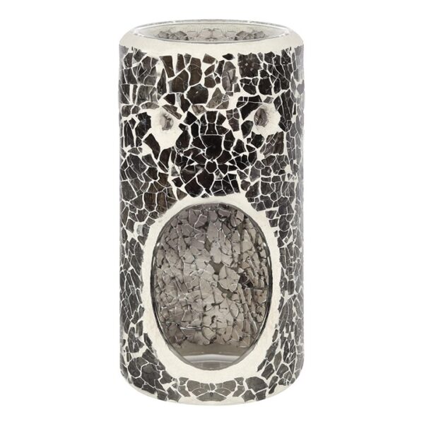 Pillar Gunmetal Grey Crackle Oil Burner and Wax Warmer
