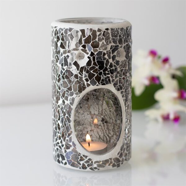 Pillar Gunmetal Grey Crackle Oil Burner and Wax Warmer - Image 4