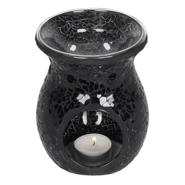 Large Black Crackle Oil Burner and Wax Warmer - Image 2