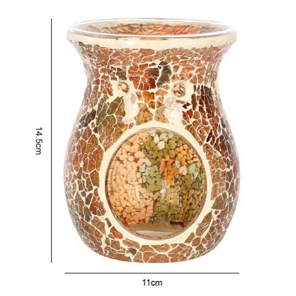 Large Brown Crackle Oil Burner and Wax Warmer - Image 3