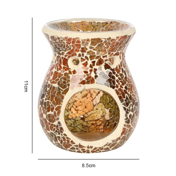 Small Brown Crackle Oil Burner and Wax Warmer - Image 3