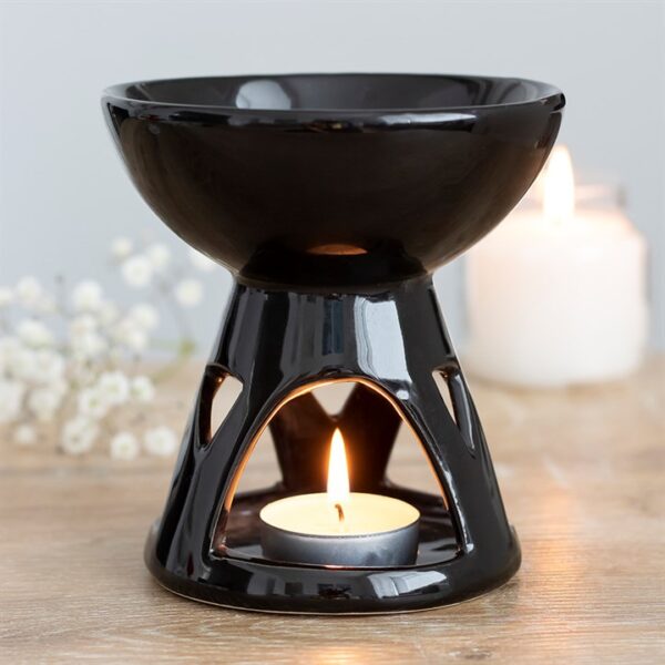 Black Deep Bowl Oil Burner and Wax Warmer - Image 4
