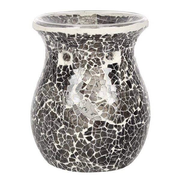 Large Gunmetal Grey Crackle Oil Burner and Wax Warmer - Image 2