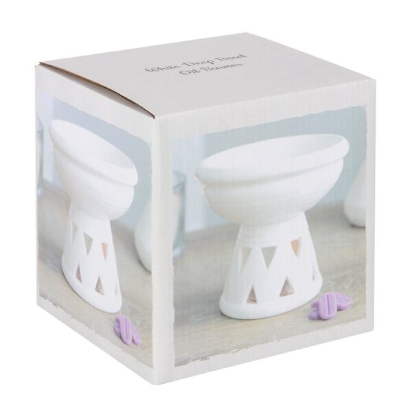 Off White Deep Bowl Oil Burner and Wax Warmer - Image 3