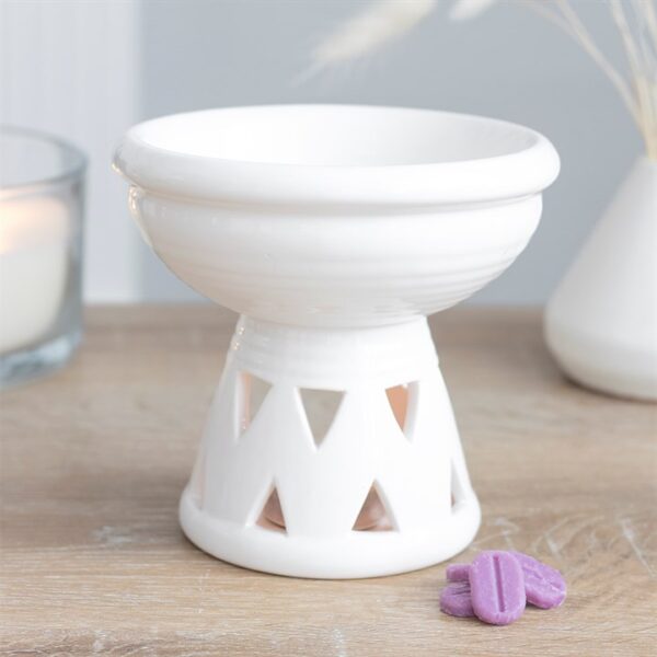 Off White Deep Bowl Oil Burner and Wax Warmer - Image 4