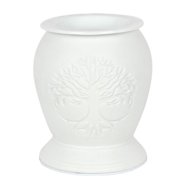 Tree of Life White Ceramic Electric Oil Burner and Wax Warmer - Image 2