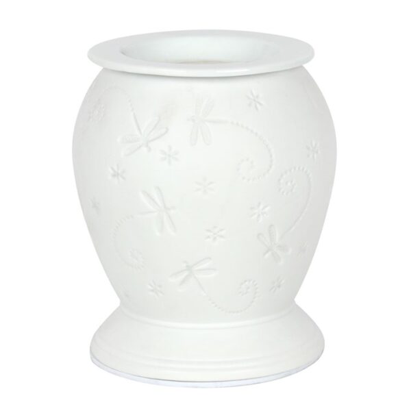 Dragonfly White Ceramic Electric Burner and Wax Warmer - Image 2