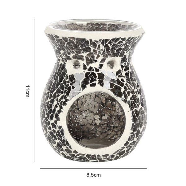 Small Gunmetal Grey Crackle Oil Burner and Wax Warmer - Image 3