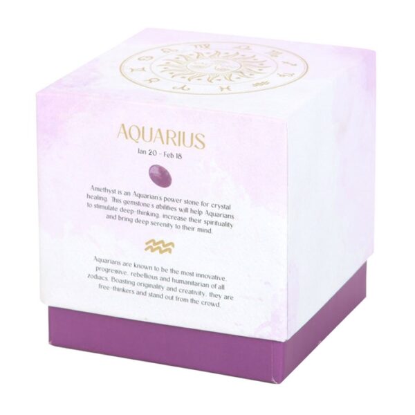 Aquarius Bergamot & Mandarin Gemstone Zodiac Candle - Image 4