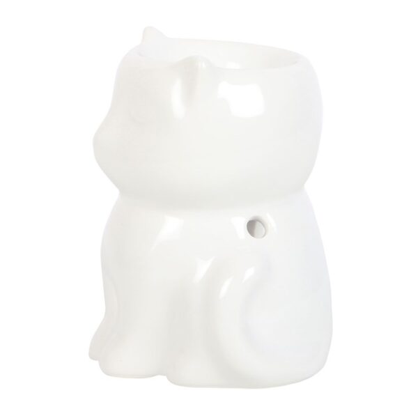 Shiny White Cat Oil Burner - Image 2