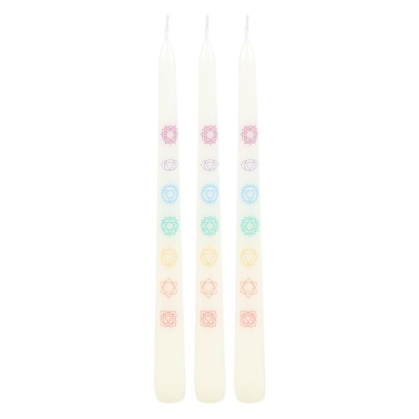 Set of 3 Chakra Balancing Taper Dinner Candles - Image 3