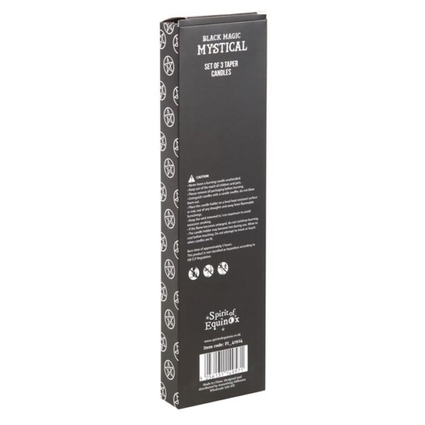 Set of 3 Black Magic Mystical Taper Candles - Image 4