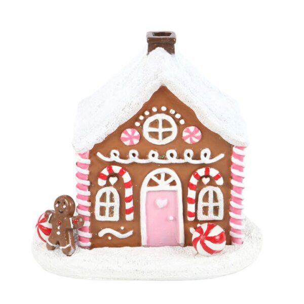 Pink Gingerbread House Incense Cone Burner - Image 2