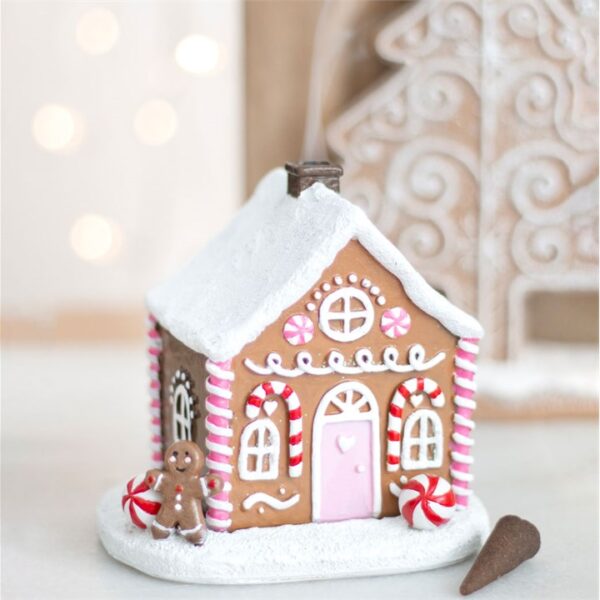Pink Gingerbread House Incense Cone Burner - Image 5