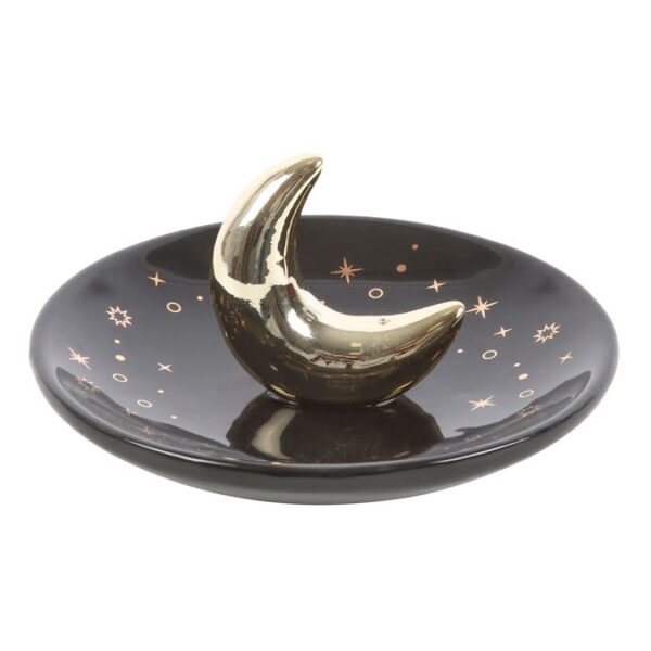 Gold Crescent Moon Incense Stick Holder - Image 2