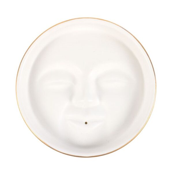 White Moon Face Incense Stick Holder - Image 2
