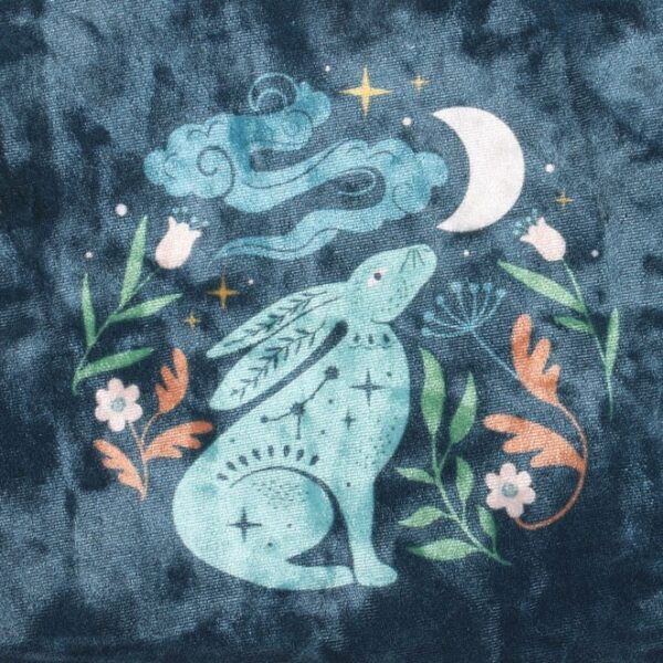 Midnight Hare Velvet Makeup Bag - Image 2