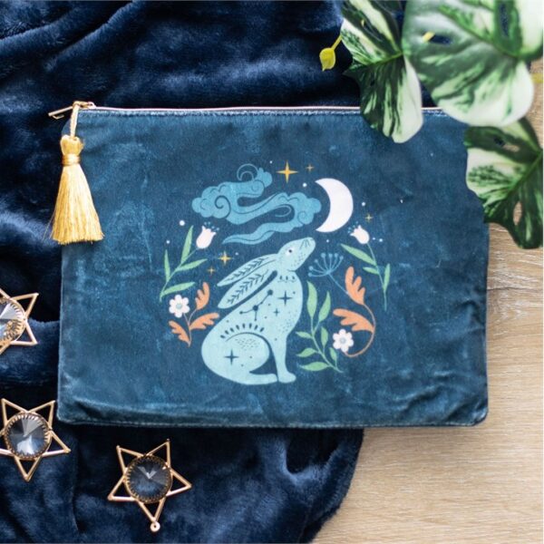 Midnight Hare Velvet Makeup Bag - Image 5