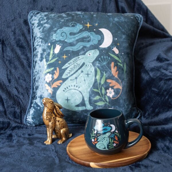 35cm Square Midnight Hare Cushion - Image 4