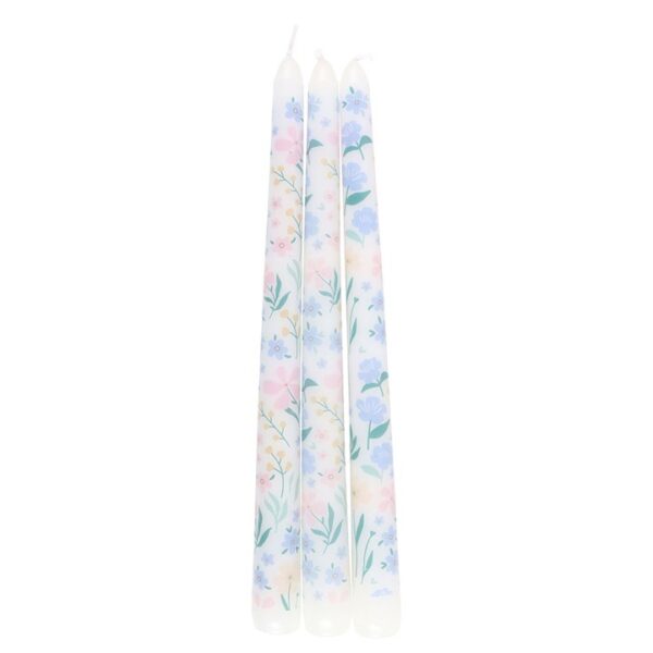 Set of 3 Ditsy Floral Taper Candles - Image 4