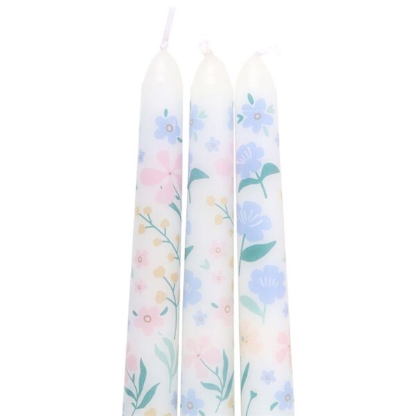 Set of 3 Ditsy Floral Taper Candles - Image 5