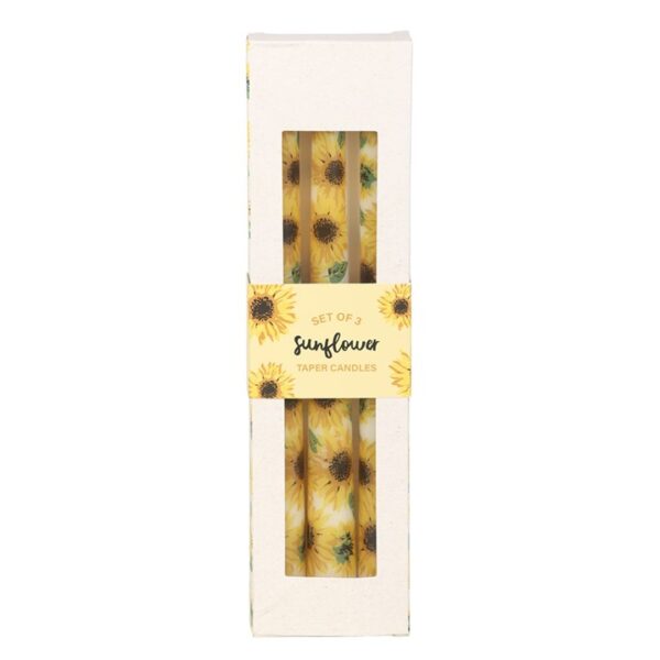 Set of 3 Sunflower Taper Candles - Image 3