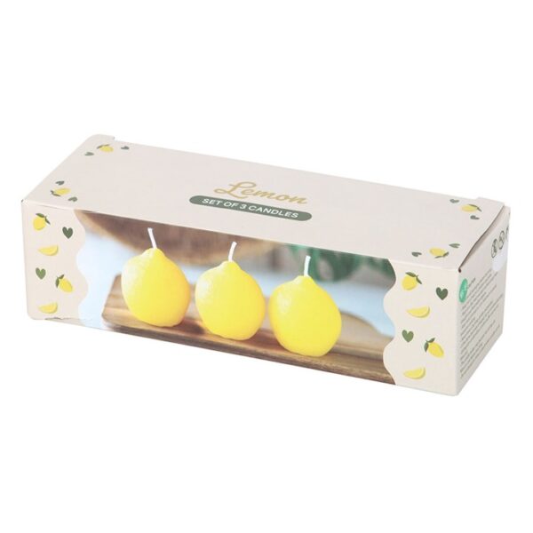 Set of 3 Lemon Shaped Candles - Image 4