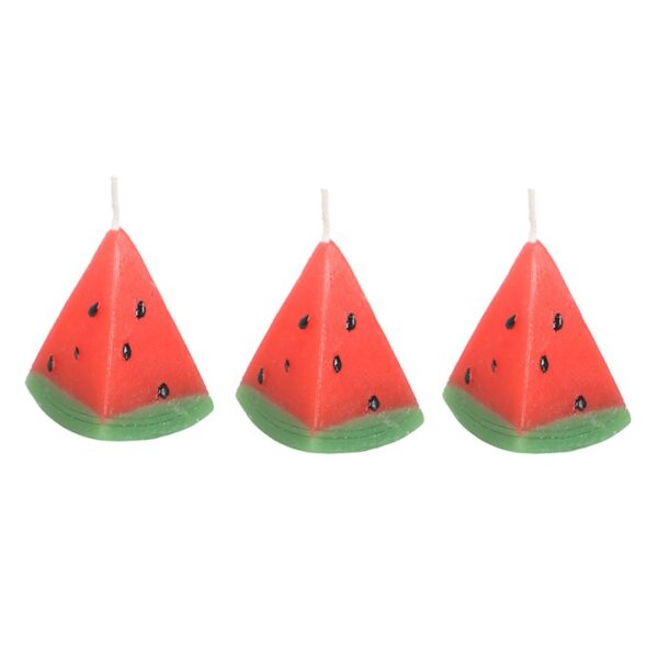 Set of 3 Watermelon Shaped Candles - Image 2