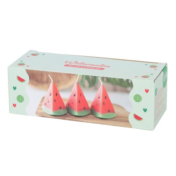 Set of 3 Watermelon Shaped Candles - Image 4