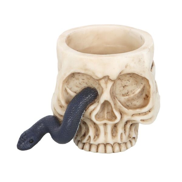 Skull Tealight Holder with Snake - Image 2